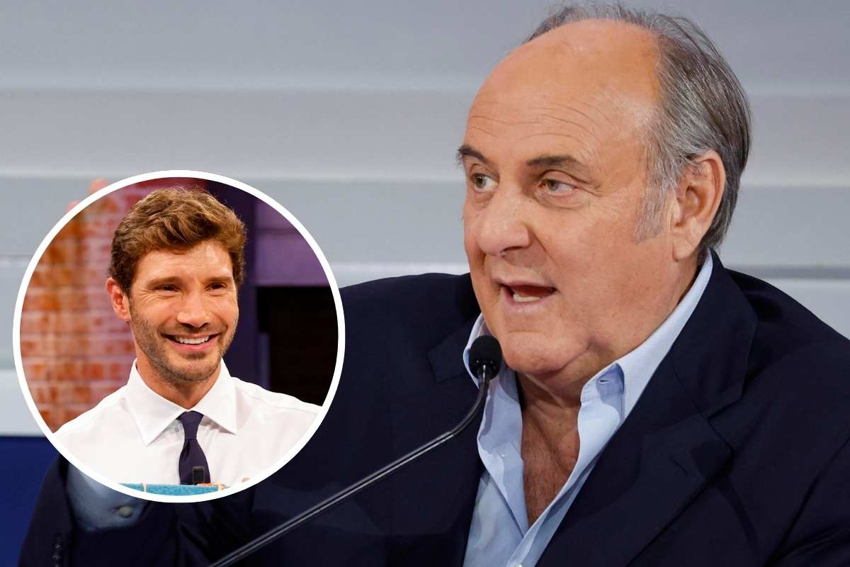 gerry scotti e de martino nel riquadro