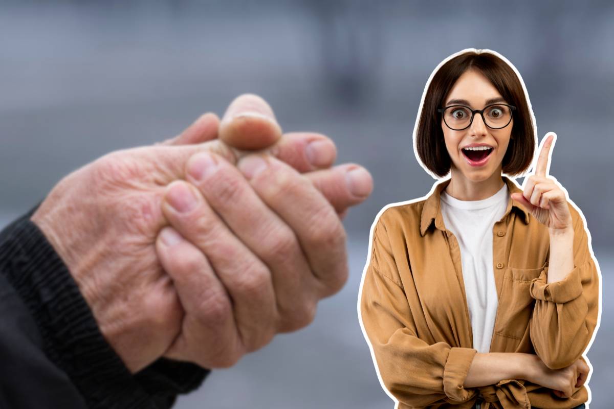 mani screpolate e ragazza con idea