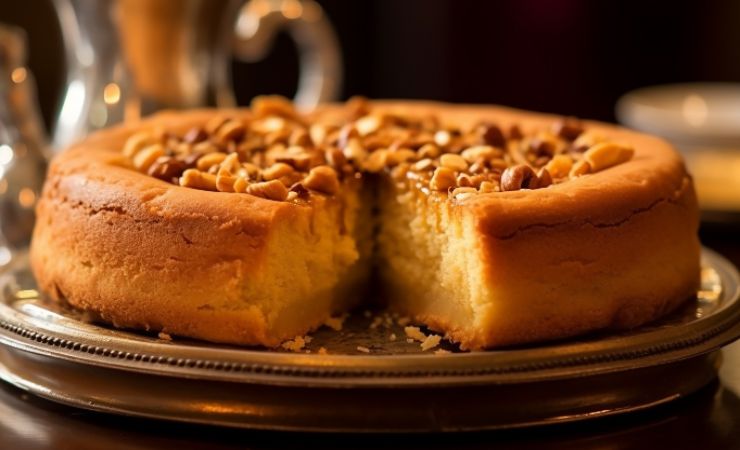 piatto con torta pinolata